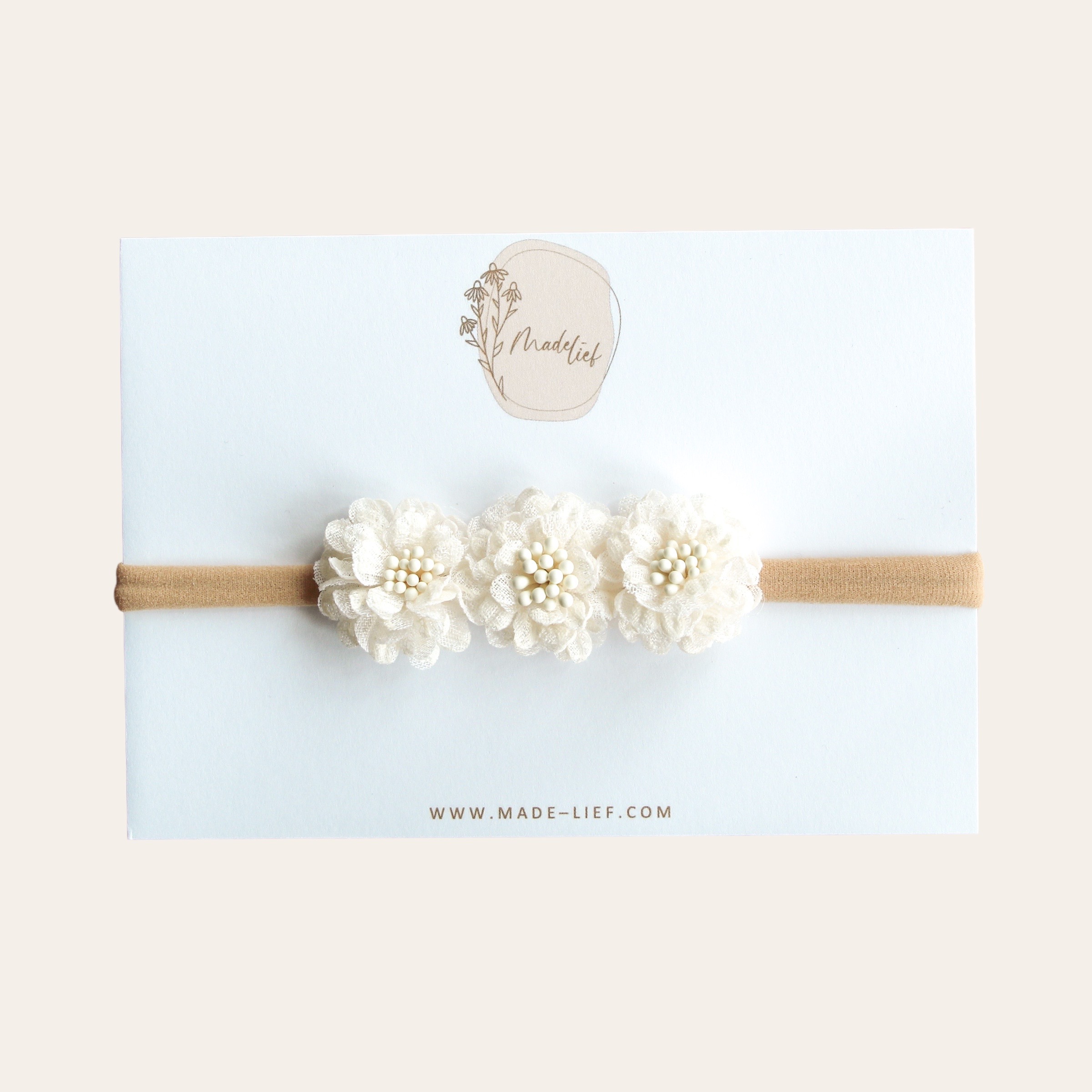 ❥ Haarband - Piony Cream