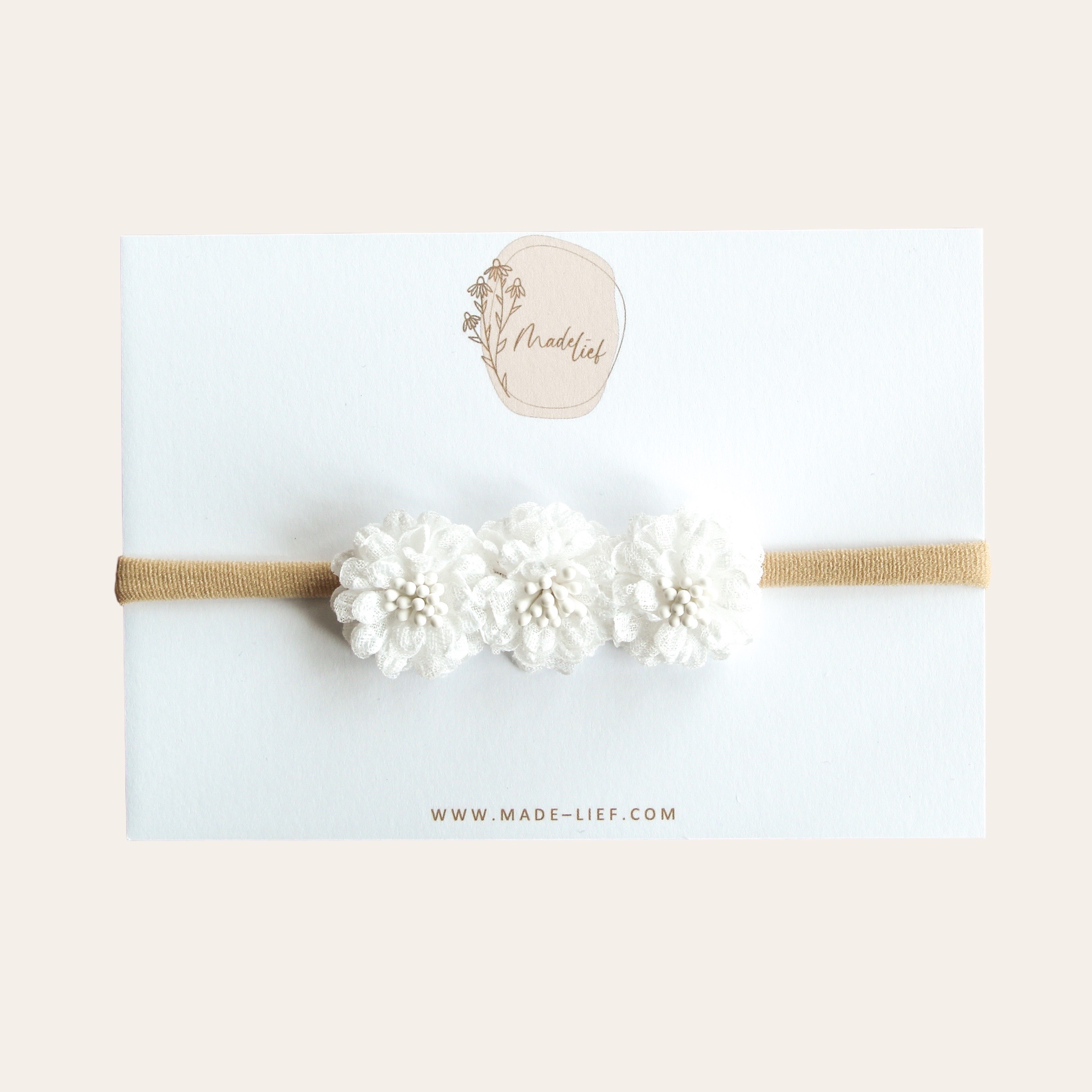❥ Haarband - Piony White