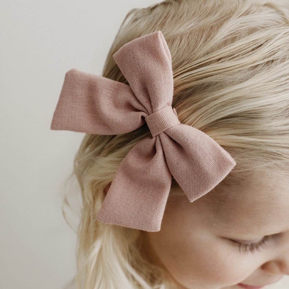 Bow - Pink Linen