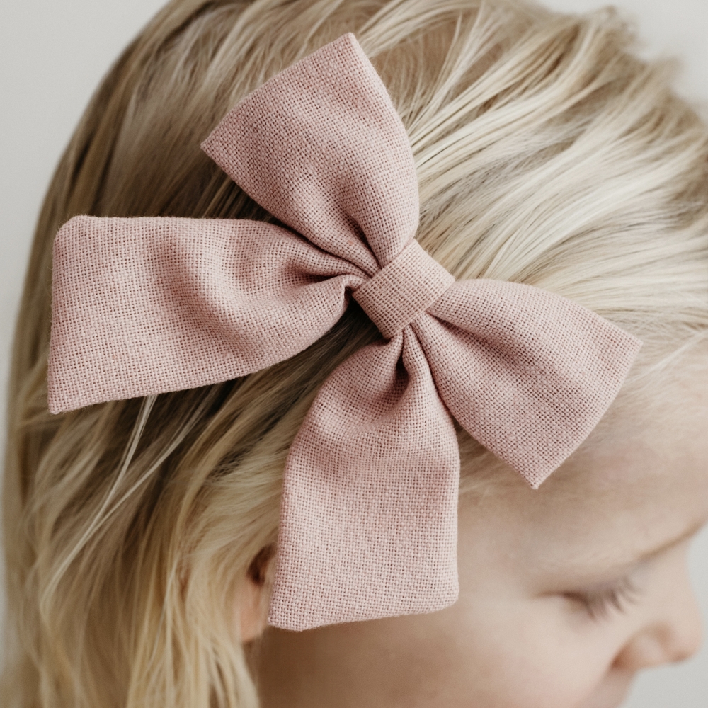 Bow - Pink Linen
