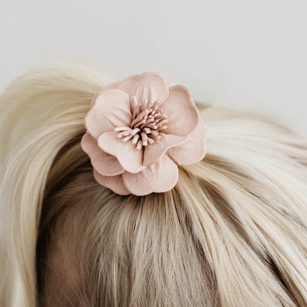 Maxi Haarelastiek - Bloem Pastelroze