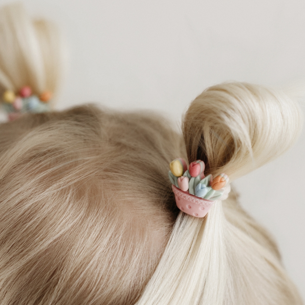 Haarelastiekjes - Mandje Tulpen