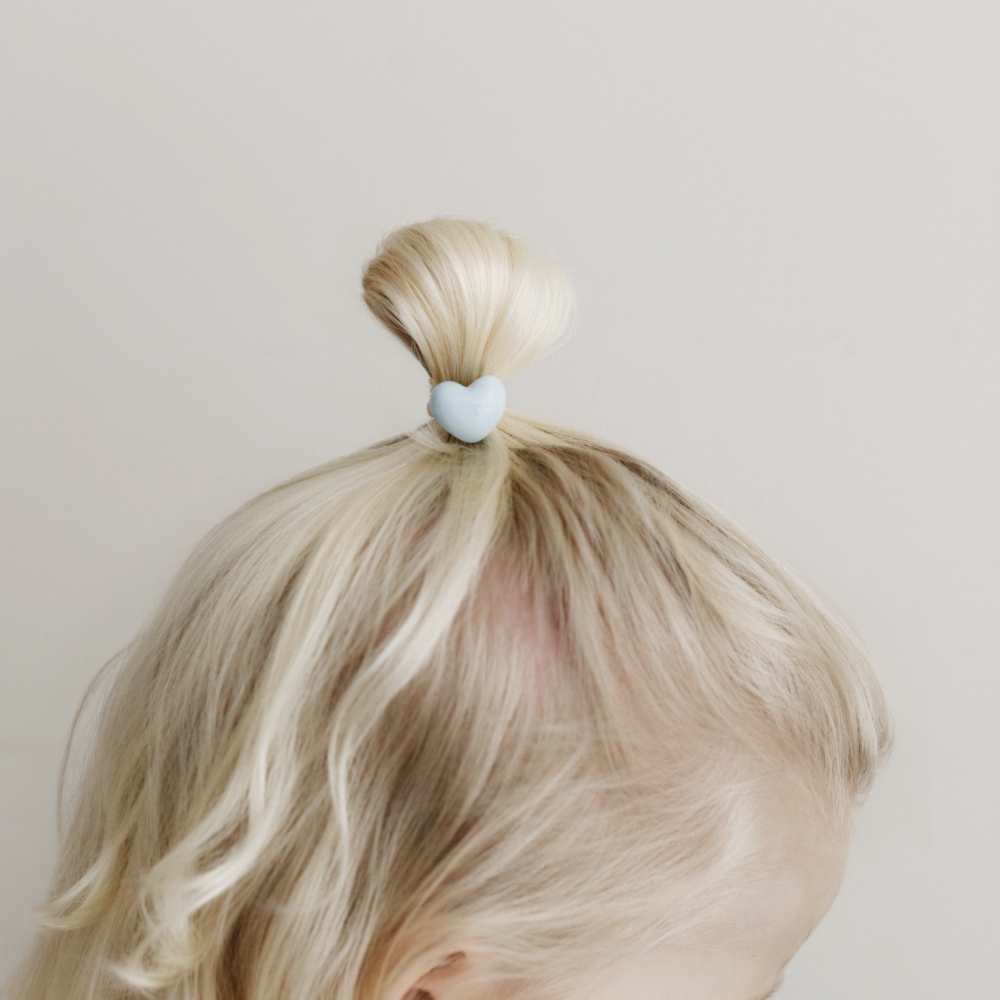 Haarelastiekjes - Hartje Lichtblauw