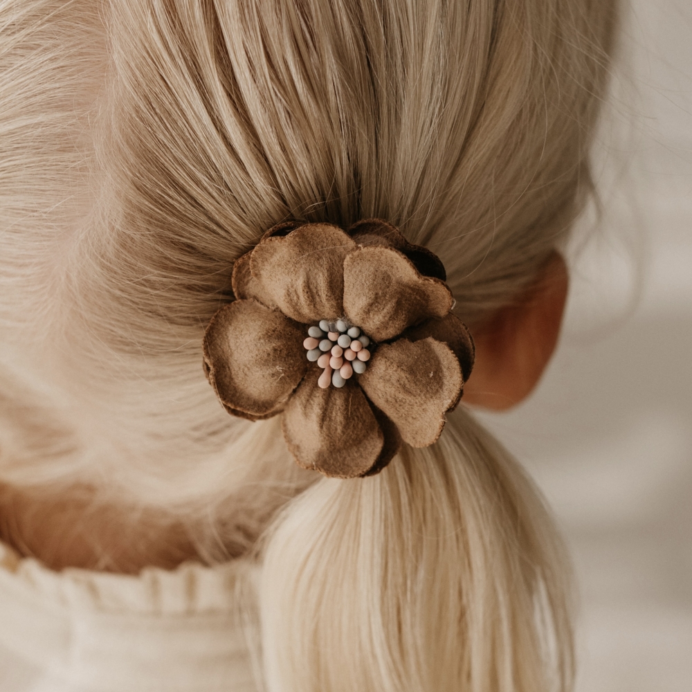 Maxi Haarelastiek - Flower Brown