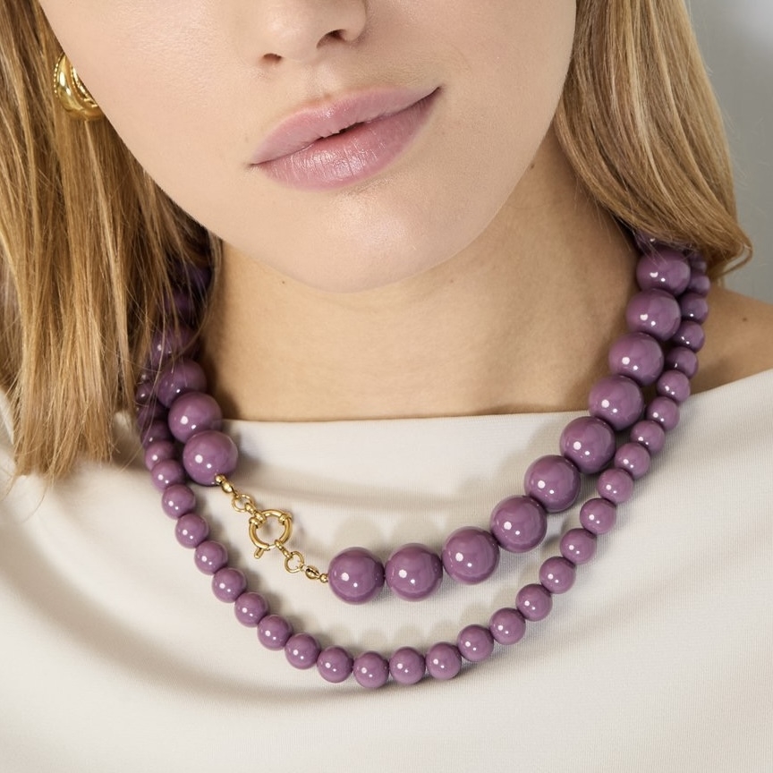 Kralenketting -  Lichtroze Medium