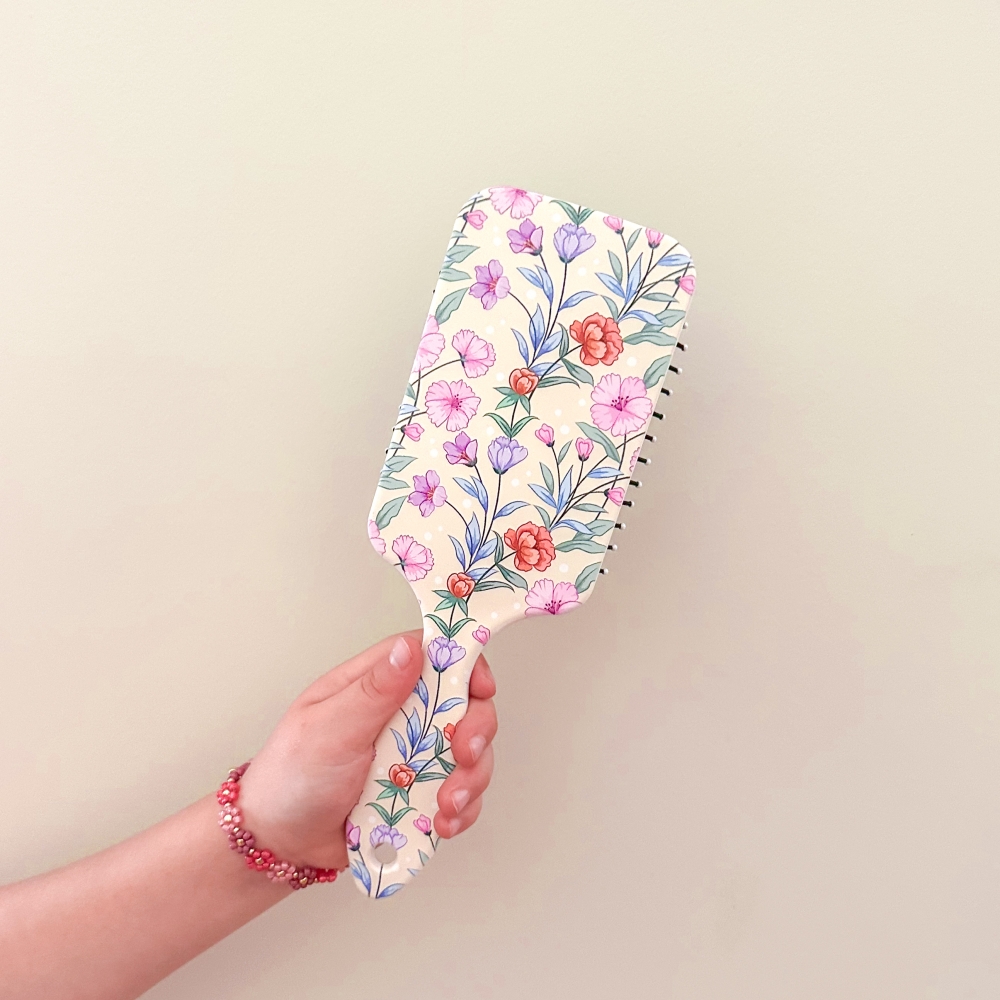 Haarborstel - Vintage Flowers