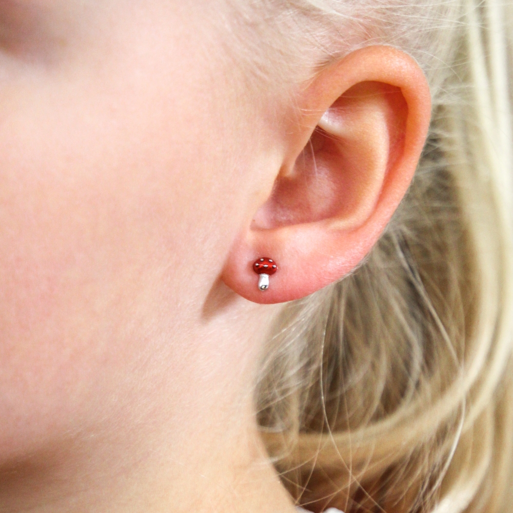 Oorbellen mini - Paddenstoel