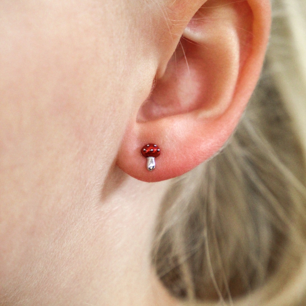 Oorbellen mini - Paddenstoel