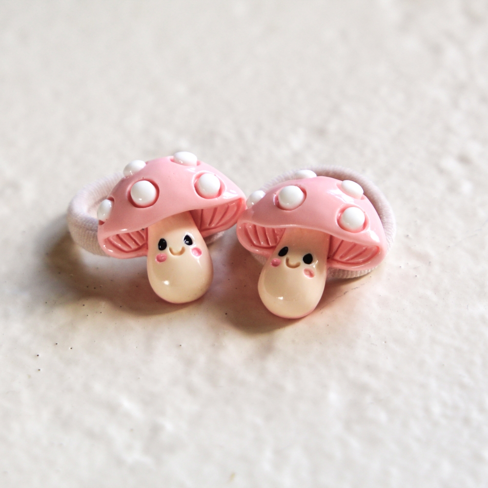 Haarelastiekjes - Paddenstoeltje Roze