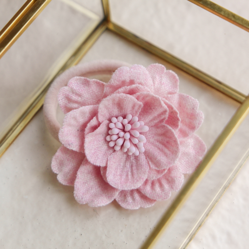 Maxi Haarelastiek - Bloem Zachtroze 