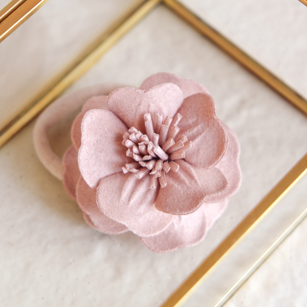 Maxi Haarelastiek - Bloem Pastelroze