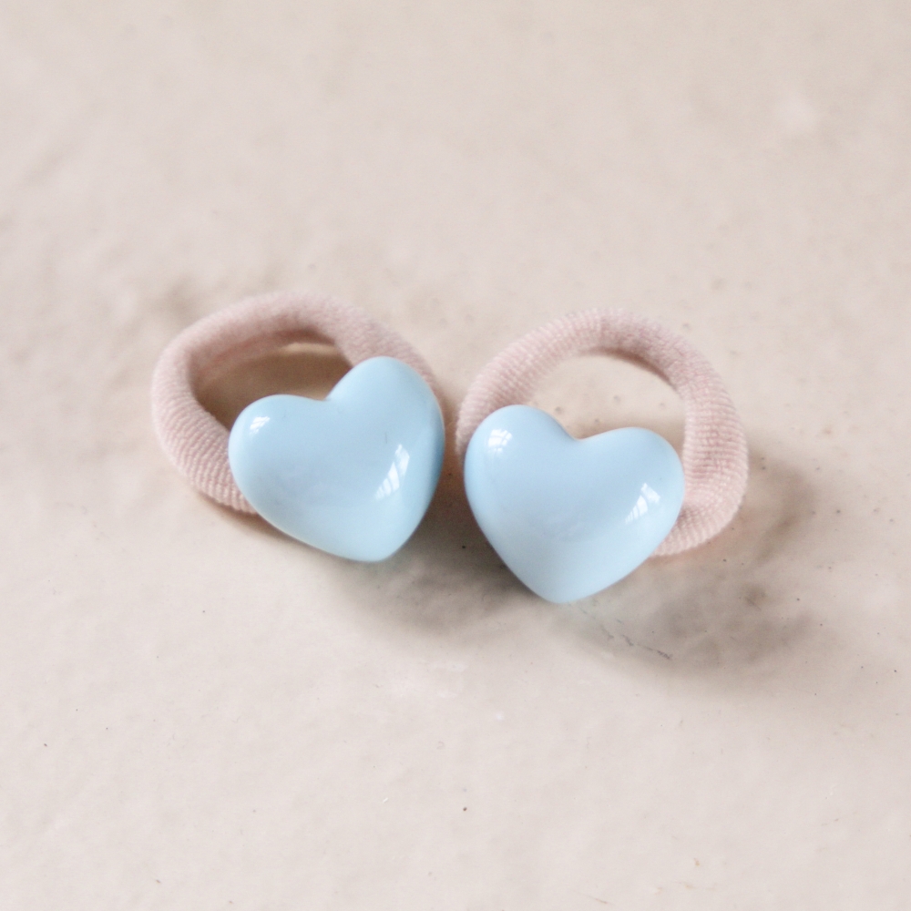 Haarelastiekjes - Hartje Lichtblauw