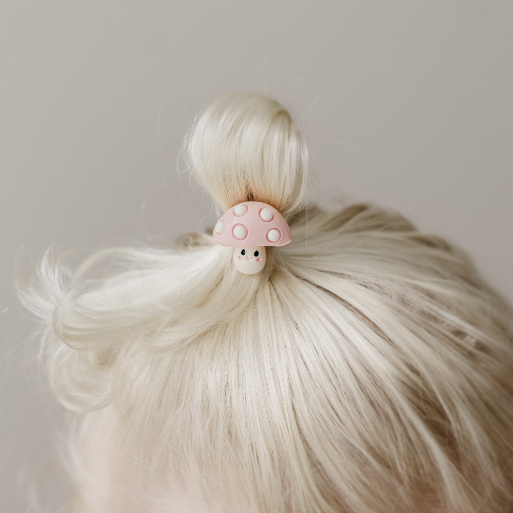 Haarelastiekjes - Paddenstoeltje Roze