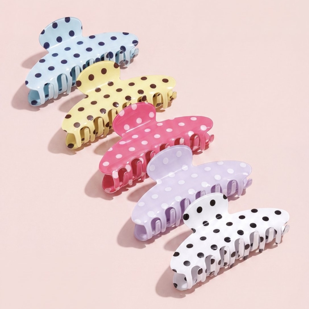 Haarclip Polkadot - Butteryellow