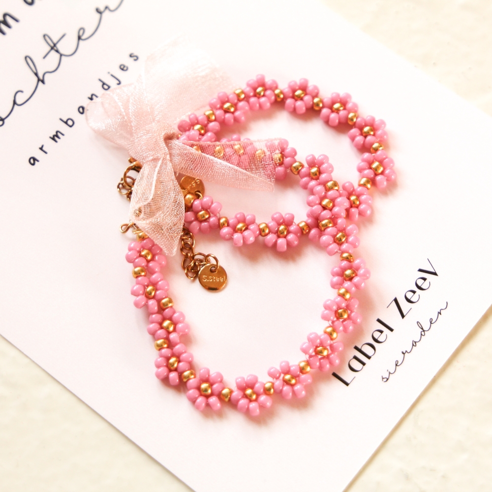 Mama♡Dochter armbandjes - Pink