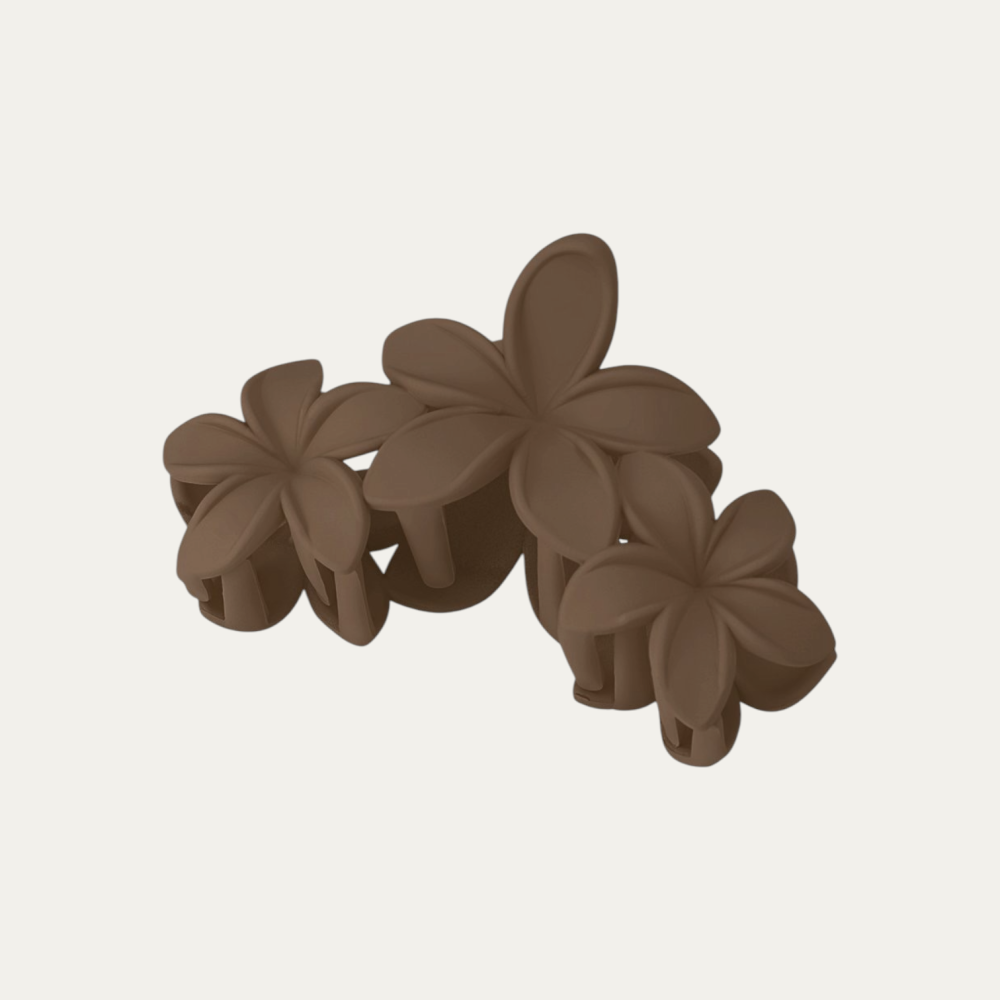 Haarclip Flower - Donkerbruin