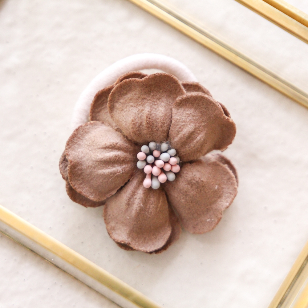 Maxi Haarelastiek - Flower Brown