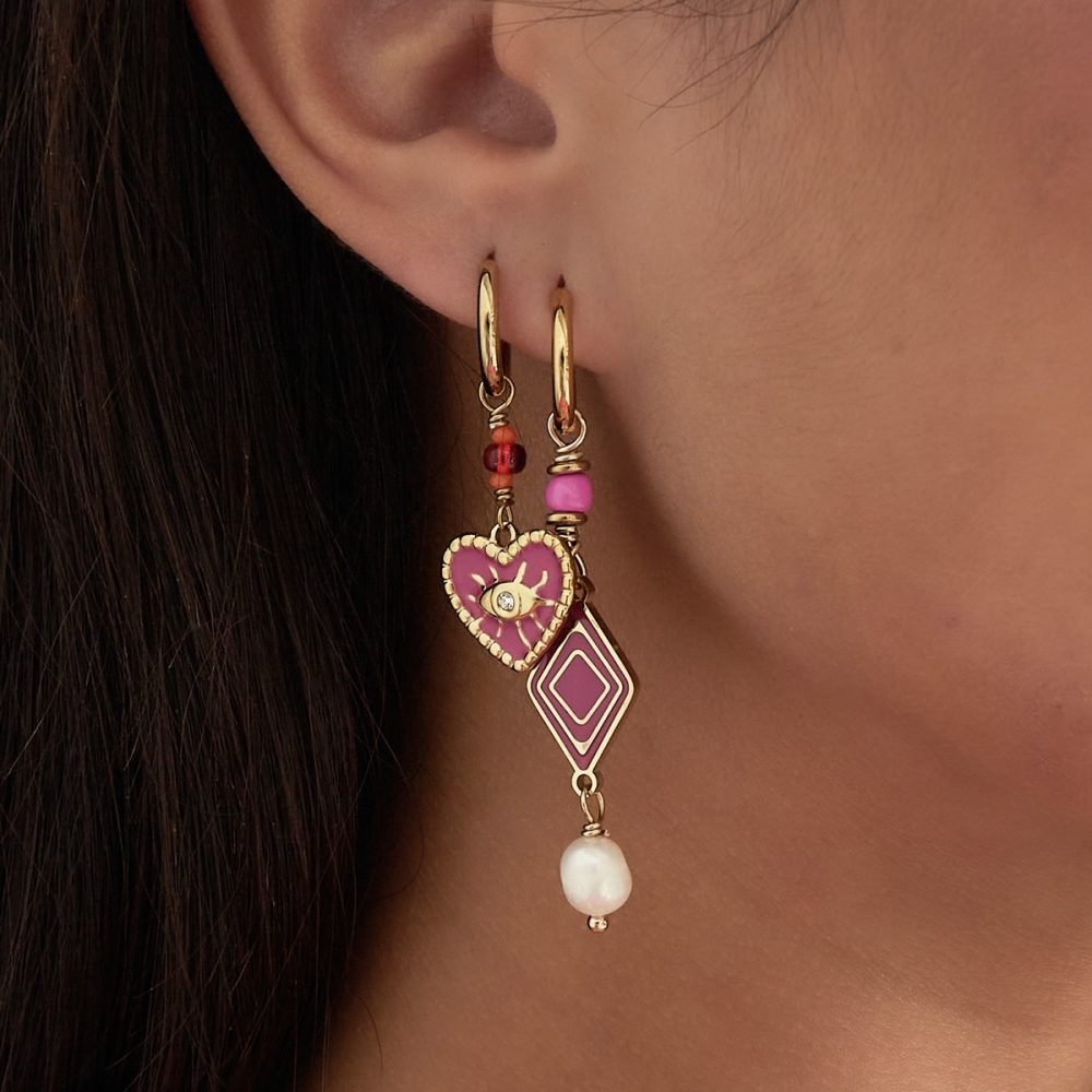 Oorbellen - Fuchsia Hart