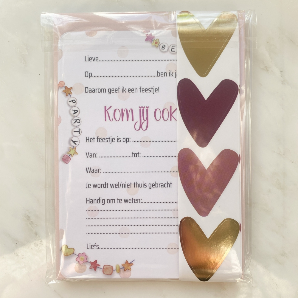 Kinderfeestje uitnodiging - Vriendschapsarmbandjes