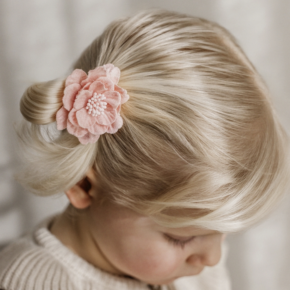 Maxi Haarelastiek - Bloem Zachtroze 