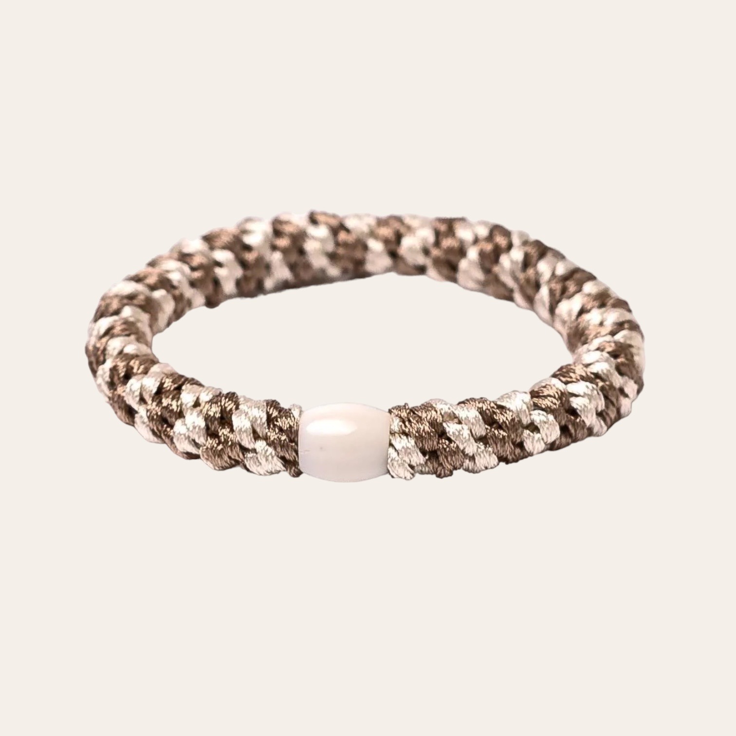 Elastiek/armandje - Ivory Darkbeige Twist
