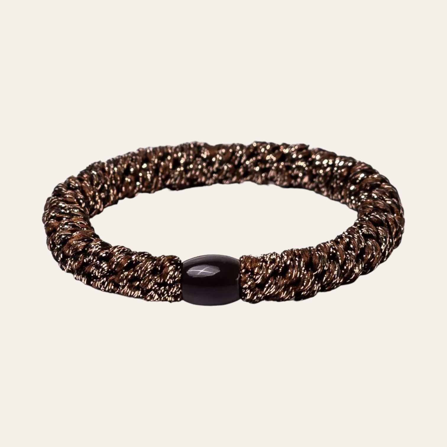 Elastiek/armbandje - Brown glitter