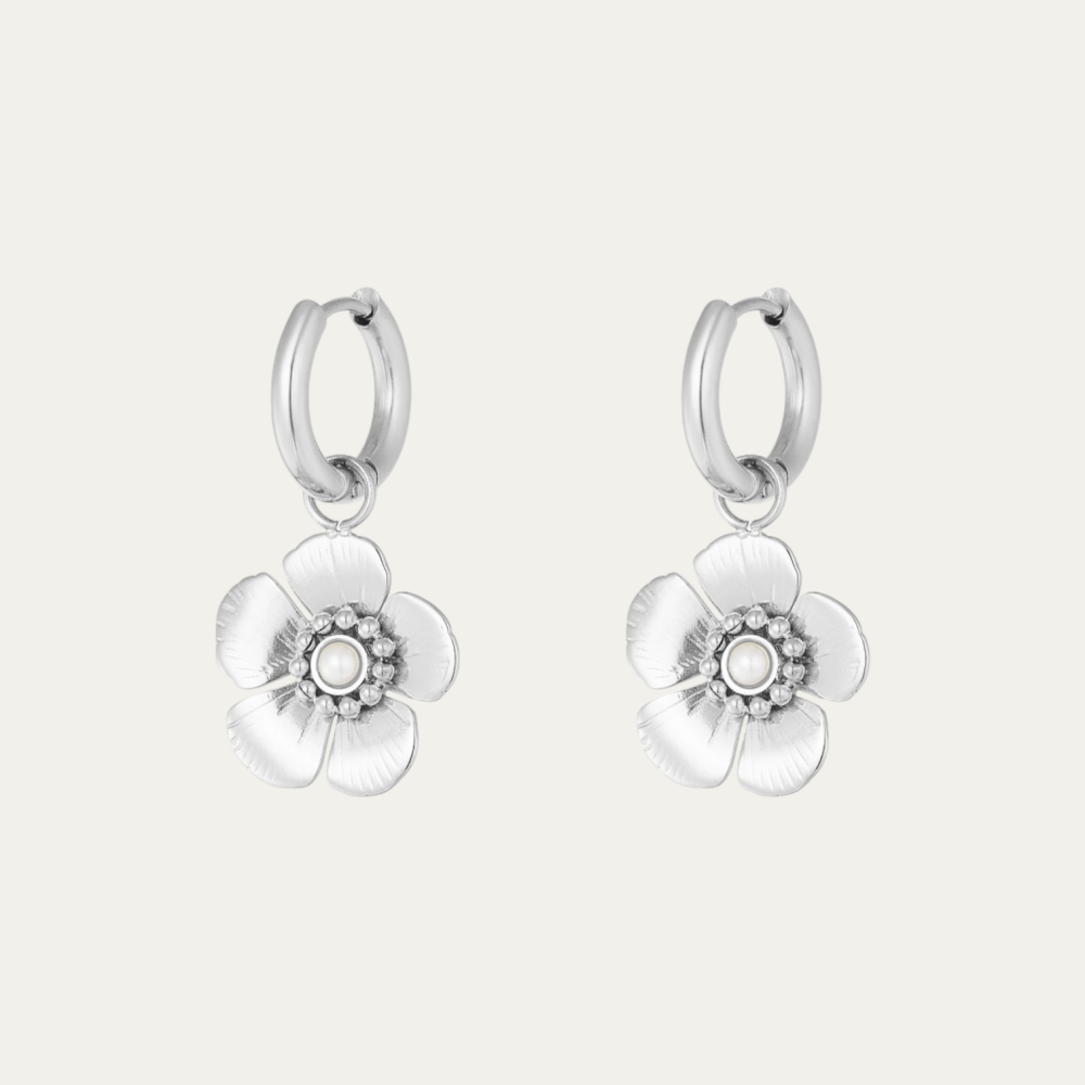 Oorbellen - Poppy Zilver