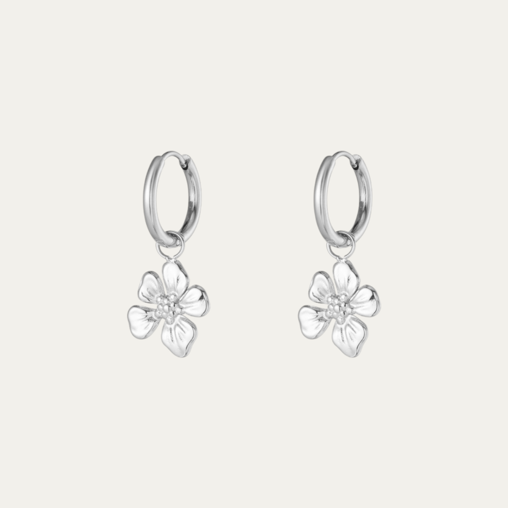 Oorbellen - Tropical Flower Zilver