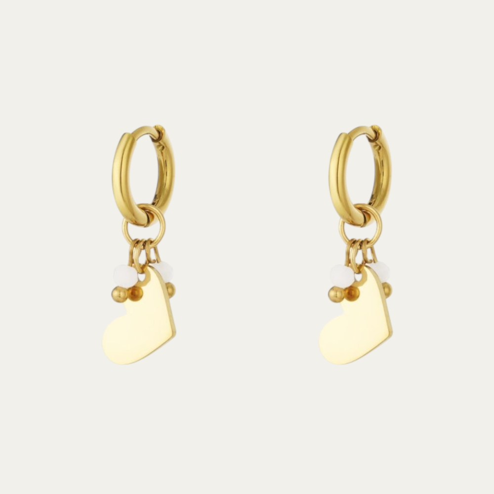 Oorbellen - Mini Hartjes Ivory
